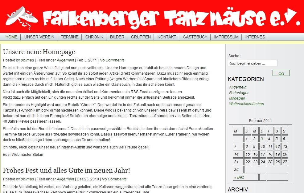 Foto: Unsere neue Homepage